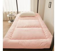 PeKmaR Matelas de Sol Tatami Simple Épais Futon Japonais Portable Enroulable Pliable pour Garçons Filles Dortoir Étudiant Adulte, Rose, 90x190cm