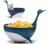Peleg Design Pastail Passoire à Pâtes Moyenne - Passoire Fun en Plastique Forme de Baleine pour Égoutter Pâtes, Légumes et Fruits Gadgets de Cuisine Amusants Cadeau Mignon Cuisine