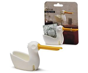 Peleg Design Pelicup : Porte-Sachet de thé - Support Amusant en Forme de pélican pour Tasse avec Repose-Sachet de thé, Support en Silicone pour sachets de thé, Support de Sachet de thé