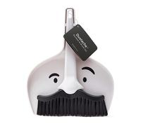 PelegDesign Dustache - Balayette et Pelle Miniature - Ensemble Balai Pelle pour Nettoyer Tables, Bureaux et Plus - Kit Pelle Balayette Noir et Blanc