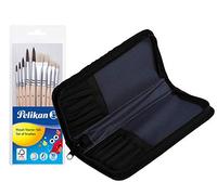 Pelikan 700405 Kit de démarrage Comprenant 5 pinceaux à Poils et 5 pinceaux, Pinceaux à Poils Fins et pinceaux brosses, Pinsel + Pinseltasche