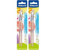 Pelikan - 720375 - Pinceaux Brosse - No. 613f - Taille 4 Et 10 Bois (Lot de 2)