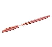 Pelikan 821698 Jazz Noble Rose (rose) pour droitier et gaucher, élégant stylo plume en métal plume M dans une boîte pliante