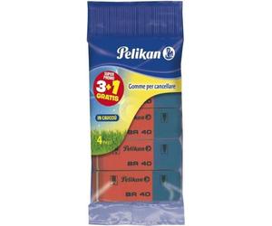 Pelikan BR 40 gomme à effacer Bleu, Rouge 4 pièce(s)