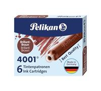Pelikan Cartouches d'encre 4001 TP/6 – Boîte de 6 cartouches – Marron brillant