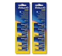 Pelikan Cartouches d'encre 4001 TP/6 en 8 couleurs au choix de Basse, en 5/10 packs de 5 x 6 ou 10 x 6 cartouches d'encre Pelikan bleu