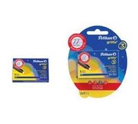 PELIKAN Blister de 2 Etuis de 5 cartouches d'encre "griffix" pour Roller Bleu
