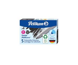 Pelikan Cartouches d'encre pour stylo bille Twist Pelikano | Lot de 5 cartouches d'encre | Recharge d'encre de remplacement | Couleur claire intense | Calligraphie Écriture à la main pour l'école de