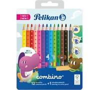 Pelikan Crayon de couleur combino, étui en métal de 12 G