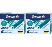 Pelikan Encre 4001 Etuis de Cartouche d'encre TP/6 Turquoise - Boite de 6 (Lot de 2)