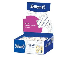 Pelikan Gomme pae UG 20 Blanche, Gomme à annuler, Adaptés pour Dessin Technique, Artistique et Égouttoir pour Charbon et Graphite, Lot de 20 pièces