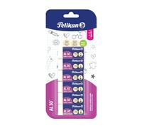 Pelikan Gommes à effacer, AL 30, caoutchouc blanc, pour crayons en graphite, dessin technique et artistique, convient aux enfants, lot de 6 pièces, dimensions 43 x 17 x 12 mm