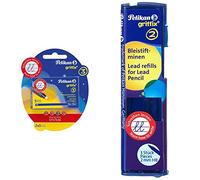 Pelikan Griffix Pack de 2 Etuis de 5 Cartouches d'encre Bleu pour Roller/KM5 & Mines pour le porte-mines "griffix", emBallage Blister grade de dureté: HB contenu: 2 étuis de 3 pièces chacune