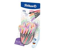 Pelikan Inky 273 Lot de 50 stylos à encre assortis en rose pastel, orange pastel, vert pastel, lilas