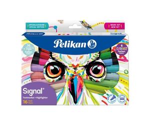 Pelikan Lot De 16 Surligneurs Signal Pointe 2 À 5mm Couleurs Assorties