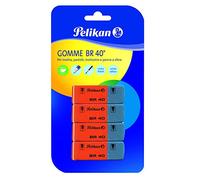 Pelikan Lot de 4 gommes à effacer BR40 pour crayon, crayons, encre et stylos à bille, convient pour dessin technique artistique et usage scolaire,