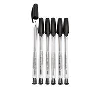 Pelikan - Stick Super Soft - Noir - Stylo à bille - 6 pièces - Couleurs mixtes - Pour l'école et le bureau - Encre coulissante - Fabriqué en Allemagne