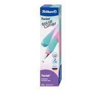 Pelikan Twist Color Edition Stylo-plume en acier inoxydable avec cartouche d'encre, largeur de trait M, menthe/rose