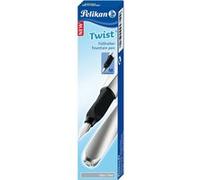 Twist stylo plume, argent/noir