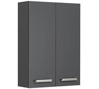 Pelipal Quickset 311 - Armoire Murale de Salle de Bain - Anthracite Brillant - 60 cm de Large - Armoire Murale de Salle de Bain avec 2 Portes et 2 étagères