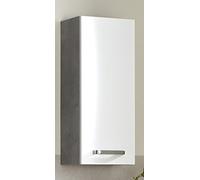 Pelipal Quickset 913 - Armoire Murale de Salle de Bain - Blanc Brillant/Aspect béton - Largeur : 30 cm - Armoire Murale de Salle de Bain avec 1 Porte et 2 étagères