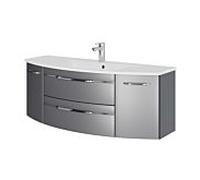 Pelipal Série 7045 ensemble lavabo SET-167-071 Gris acier métallisé / Gris acier, poignées chromé , 130 cm