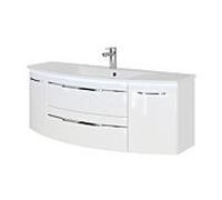 Pelipal Série 7045 ensemble lavabo SET-167-080 Weiß Hochglanz / blanc brillant, poignées chromé , 130 cm