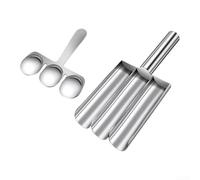 Pelle à boulettes de viande en acier inoxydable avec grattoir de nettoyage - Rond de précision pour moule pour boulettes de poisson, boulettes de riz, Cevapcici - Gadget de cuisine de qualité 304