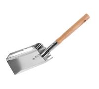 Pelle à Cendres de Cheminée en Acier Inoxydable, Manche Bois Long | Spade Renforcée, Prise Bois Lisse, pour Foyer, Poêle à Granulés, Jardin et Barbecue