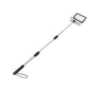 Pelle à Cendres Ménagère en Fer Noir à Long Manche Réglable | Design Métallique Ajouré, Poignée Plastique en Trois Sections, pour Poêle à Bois, Barbecue et Foyers