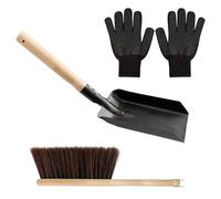 Pelle à cendres, produit de nettoyage durable avec manche en bois, pelle à charbon de bois, métal avec design résistant à la chaleur et poignée confortable, balayer la poussière, entretien du charbon