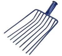 Pelle à Charbon en Acier, Fourche à Neuf Dents, Bleu | Râteau à Pierres sans Manche, Outil de Jardinage, pour Maison et Jardin, Bleu, Usage Terre et Gravier