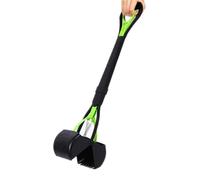Pelle à déjections canines avec long manche de 71 cm, équipée d'une pince pour faciliter la collecte, éliminant ainsi le besoin de se pencher