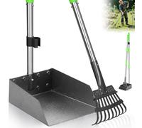 Pelle à déjections canines avec long manche, en acier inoxydable, pour jardin et pelouse