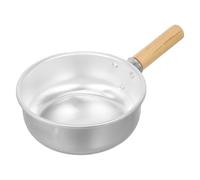 Pelle à Eau Domestique en Aluminium Poignée Bois Courte Argentée | Surface Lisse, Transfert Pratique de Liquides, Cuisine Familiale, Préparation Alimentaire, Jardinage et Plantes en Pot
