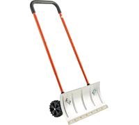 Pelle à neige avec roues - Pelle à neige Chasse-neige manuel - Largeur de déneigement 61 cm - Lame bilatérale - Poignée réglable à 90° - Métal robuste - Pour allées & trottoirs