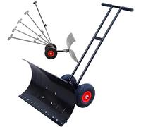 Pelle à neige de 91,4 cm de large avec roues, pneus tout-terrain et pousse-neige à 7 angles/5 hauteurs pour allées et trottoirs