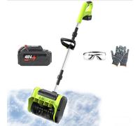 Pelle à neige électrique avec brosse en nylon de 25 cm de large, distance de lancement de 4,9 m, plaque directionnelle réglable à 45° pour allée, terrasse et marches