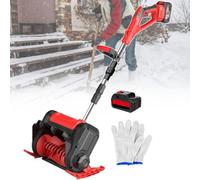 Pelle à Neige électrique Pliable, souffleuse sans Fil 1200 W | Moteur sans balais, profondeur de 17 cm, manche télescopique, déneigement des trottoirs et patios(Red,1 Batteries)