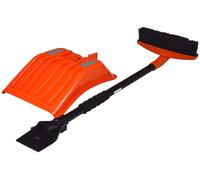 Pelle à neige grattoir à glace balai à neige - Set hivernal 3 pièces - Noir et orange - 100 cm