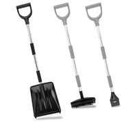 Pelle à neige - Kit 3 en 1 - Brosse à neige et grattoir à glace - Réglable 83 à 111 cm - Noir