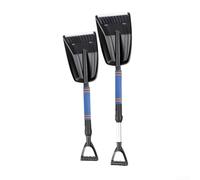Pelle à neige légère avec poignée réglable - Outil de dégivrage robuste en ABS et alliage d'aluminium pour allées, voitures, camping et jardin - Design pliable portable de 71 à 86 cm (bleu)