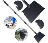 Pelle à neige multifonctionnelle pour le nettoyage du jardin et le déneigement, 127 cm - tête de pelle réglable - pelle à glace - outil de bêchage pour sarcler et creuser - marteau de travail d'extéri