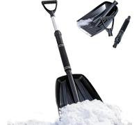Pelle à neige pour voiture et allée - Pelle à neige pliable et extensible de 86,4 cm - Poignée ergonomique robuste - Pelle à neige multifonctionnelle pour le retrait d'urgence de la neige - Jardin