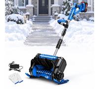 Pelle à Neige sans Fil, souffleuse électrique à Moteur sans balais | Vitesse 9800 tr/min, largeur de 30 cm, poignée réglable, indicateur de batterie, déneigement des allées(Blue,2 Batteries)