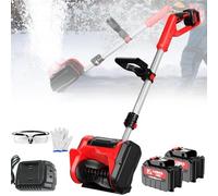 Pelle à Neige sans Fil, Ventilateur de Poche électrique 1200W, 2 Batteries pour 80 Min Temps de Course, 93-125cm poignée télescopique, léger et Portable pour Le Nettoyage de la Cour de Patio d'allée
