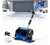 Pelle à Neige sur Batterie, Moteur sans balais, Largeur de 30 cm | Vitesse de 9800 tr/min, poignée réglable, indicateur de batterie, démarrage en deux étapes(Blue,1 Batteries)