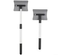 Pelle à neige télescopique pour voiture avec tête rotative à 180 °, grattoir à glace extensible pour dégivrage du pare-brise, outil de déneigement en alliage d'aluminium pour l'hiver, vert (gris)