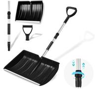 Pelle à neige Unyqoos® – ergonomique, grande capacité, manche télescopique 142 cm, poignée en D, plastique et aluminium, 41 x 31,5 cm, multifonctionnelle