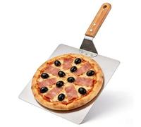 Pelle à pizza 30,5 cm en aluminium avec tige en bois, pelle à pizza carrée, pelle à pizza pour pizzas faites maison, pâtisserie, pain, accessoires de pizza